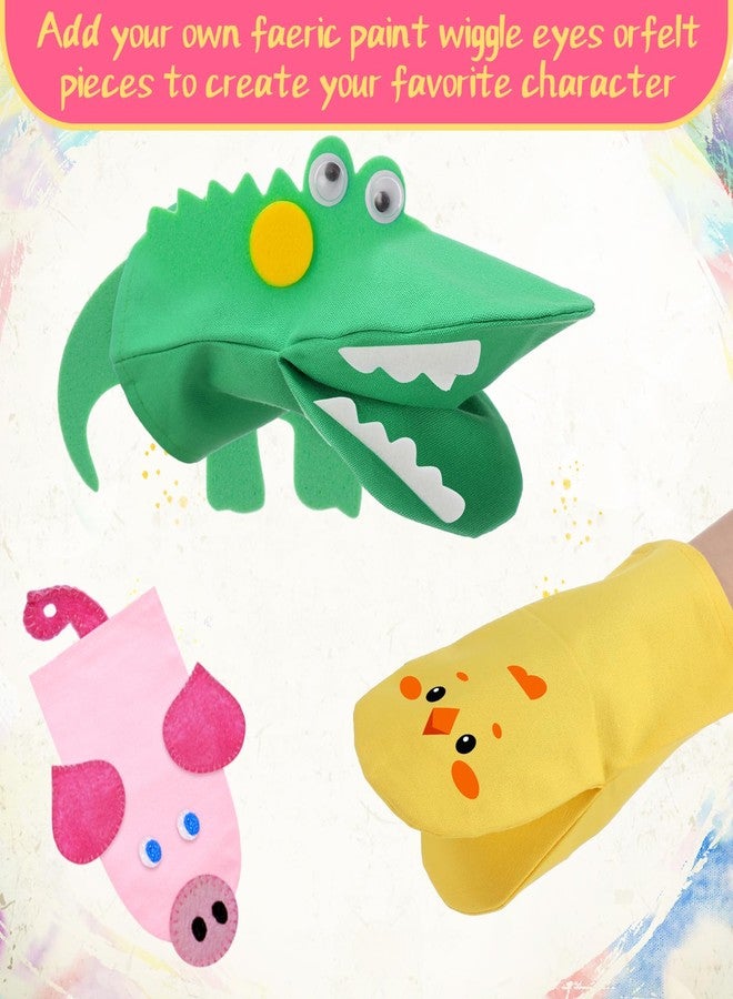 Soulchen 24 Pcs DIY Hand Puppets, Canvas Hand Puppet Making Kit DIY Arts and Crafts Sewing Projects for Fun Home Activities Classes Storytelling Party Favors (Mixed Colors) - Image 3